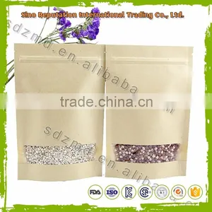 Kraft Paper Biodegradable Stand up Pouch With Zipper thumbnail-1
