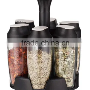 SINOGLASS Trade Assurane 90ml Glass Bottle With Plastic Sprinkle Seal 6 Glass Jars Spice Rack Set thumbnail-1
