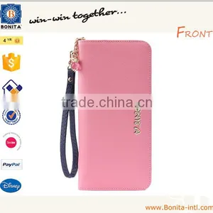 2015 Fashion Custom Handmade Luxury Women Zipped Cheap Leather Wallet Lady thumbnail-1