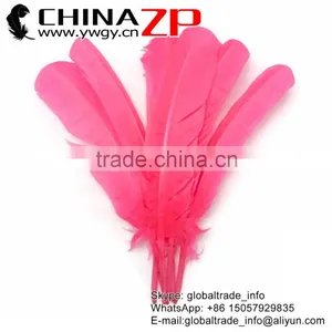 CHINAZP Crafts Factory Cheap Dyed Bulk Hot Pink Solid Color Turkey Feather for Sale thumbnail-1