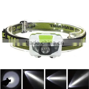 Mini 4 Mode Waterproof 200 Lumen R3 2 LED Flashlight Super Bright Headlight Headlamp Torch Lanterna With Headband thumbnail-2