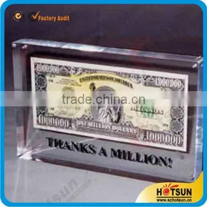 Acrylic Paperweight Within Money thumbnail-1