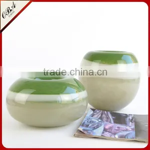 Wholesale Imitation Natural Jade Mouth Blown Art Egg Shaped Glass Vase thumbnail-2