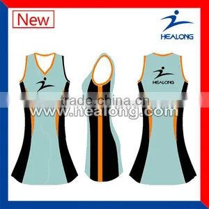 Cheap Custom Sublimation Netball Dresses Uniforms Design thumbnail-1