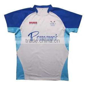 Blue Color Any Style Logo Man Team Rugby Sportswear Jersey Uniform thumbnail-1