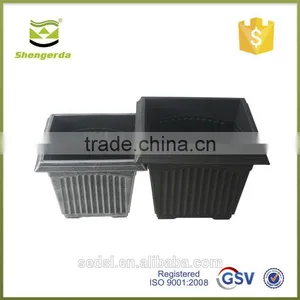 Hand Paint Square Plastic Flower Pott thumbnail-1