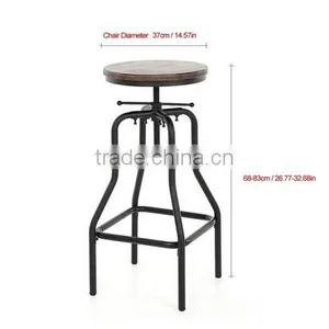Industrial Adjustable Height Swivel Bar Stool thumbnail-3
