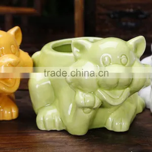 Uqniue Decor Small Animal Ceramic Cat Garden Planter thumbnail-3