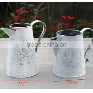 China Cheap Custom Printed Antique Indoor Decoration Metal Flower Pots With Birds Printing for Livingroom thumbnail-3