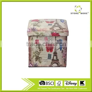 Storage Ottoman, Paris, Flower and Bird Design thumbnail-2