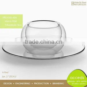 Heat Resisting Glass Custom Printed Tea Cups And Saucers Wholesale thumbnail-5