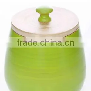 High Quality Eco Friendly Beautiful Designed Green Sugar Canister thumbnail-1