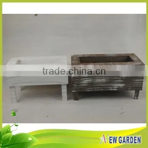 Decorative Garden Large Natural Wooden Flower Pot Bench thumbnail-5