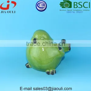 BSCI Audit Factory Easter Decoration Gift Craft Birds, Crakle Glazed Green Ceramic Bird thumbnail-1