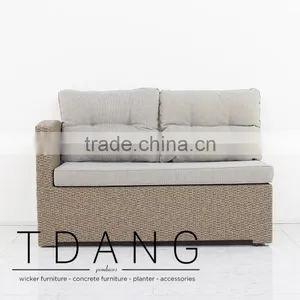 Belvedere Right Hand Wicker Bench - Vietnam Poly Rattan - Outdoor Wicker Furniture thumbnail-1