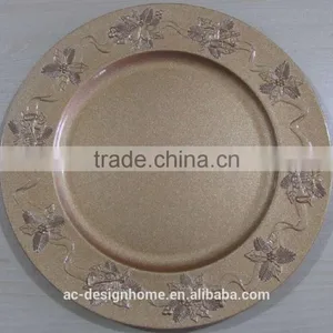 GOLD GLITTER PP PLASTIC CHARGER PLATE thumbnail-1