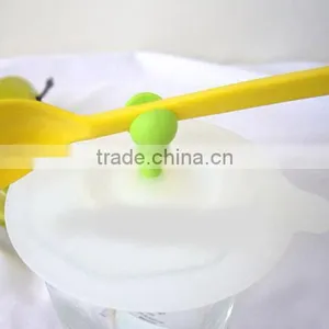 Fda Universal Silicone Drink Cup Lids Tea Cup Cover Lids With Scoop thumbnail-4
