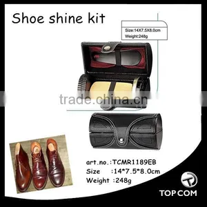 Black Shoe Polish PU Leather Travel Shoe Care Kit thumbnail-1
