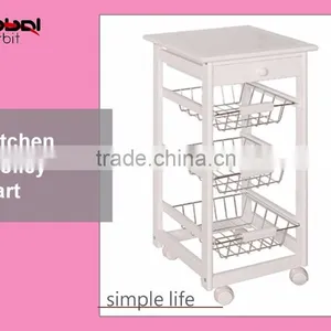 Home Furniture Wooden Dining Utility Cart Table Kitchen Trolley thumbnail-3