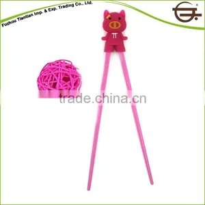 Safe Melamine Pig Shape Pink Chopstick For Kid thumbnail-3