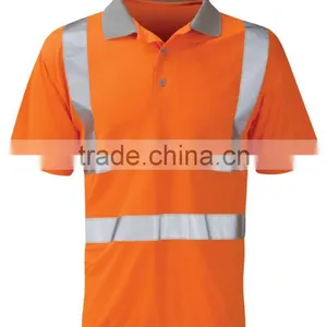 Industrial Work Wear Uniform Custom Polo T-shirt Hi Vis WorkWear Reflective Polo Shirt thumbnail-6