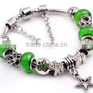 European Beads Star Chain Pure Copper Charm Jewlery Bracelet thumbnail-1