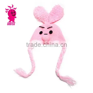 Hot Sale Lovely Rabbit Baby Wool Hats, Color Matching Hats thumbnail-4