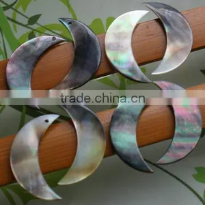 Natural Black Lip Shell Round Loop Charms Pendants Wholesale Diy Black Shell Charms for Earrings Jewelry Assessories thumbnail-5