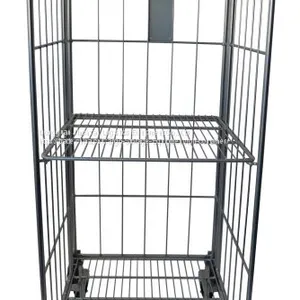 Foladble Mesh Pack Roll Cage Trolley Metal Roll Container thumbnail-1