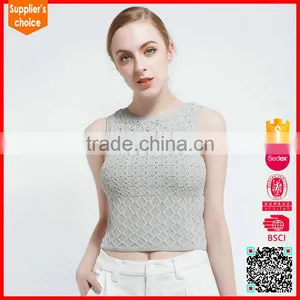Latest Sleeveless Round Neck Vest Knitting Pattern Women's Sweaters Vests thumbnail-1