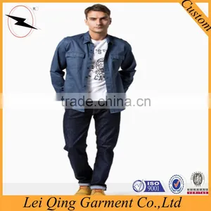 Mens Long Sleeve Stone Washed Denim Shirts thumbnail-1