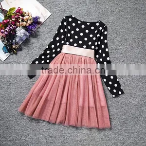 Girls Bow Tie Dress Long Sleeve Winter Dress thumbnail-3