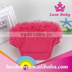 Hot Sale Adorable Solid Color Baby Lace Bloomers Wholesale Lace Ruffle Cotton Bloomers thumbnail-3