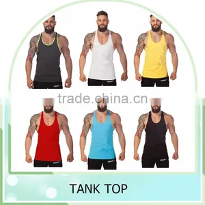 Men Cotton Stringer Bodybuilding Equipment Fitness Plain Gym Tank Top Shirt Wholesale Solid Singlet Y Back Sport Clothes Vest thumbnail-1