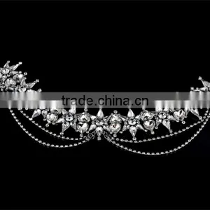 Flowers Rhinestones With Chain Forhead Wedding Jewelry Hair Accessories thumbnail-1