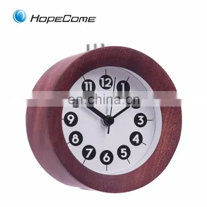 Promotional Quartz Twin Bell Alarm Desktop Clock Wood thumbnail-3