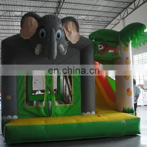 Palm Tree With Elephant Cartoon Commercial Inflatable Bouncer Combo for Kids On Sale thumbnail-2
