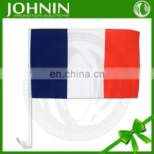 Custom Polyester France Car Mirror Flag With Pole for Advertising thumbnail-3