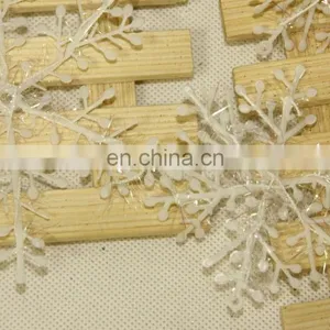 White Snowflake Christmas Ornaments White Glittered Snowflake Decorations - Assorted Sizes Iridescent White Christmas Snowflake thumbnail-5