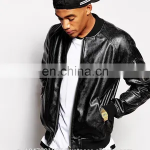 2014 Fashion Colletctions Men's Faux Leather Look Bomber Jacket thumbnail-1