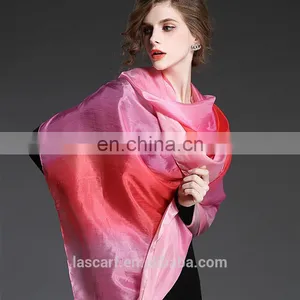 Hand Painted Silk Gradient Color Scarf Shawl thumbnail-3