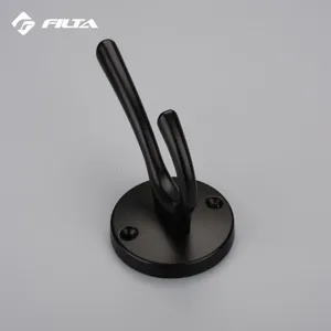 Fancy Design Filta Hardware Eco-Friendly Home Design Storage Black Double Zinc Alloy Coat Hook Hanger 6588 thumbnail-4