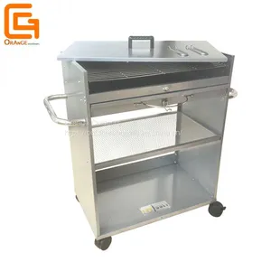 Outdoor Portable BBQ Trolley Grill Forest Charcoal Barbeque Grill With Two Side Handles thumbnail-1
