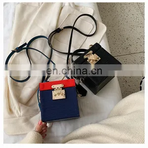 Autumn and Winter Small Bag 2020 New Korean Fashion Small Square Bag Wild Hit Color Lock Box Type Single Shoulder Handbag thumbnail-1