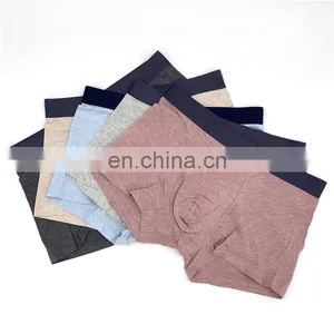 Men's Underwear Boxer Briefs No Ride-up Cotton Mid-waist Seamless Underwear Men thumbnail-3