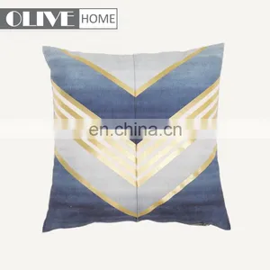 New Design Symmetric Striped Gold Stamping Geometric Print Cushion For Sofa thumbnail-1
