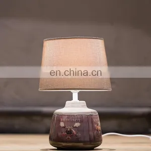 Novel America Restaurant Table Decoration Small Moose Pattern Brown Antique Table Lamp Modern With Custom Logo thumbnail-5