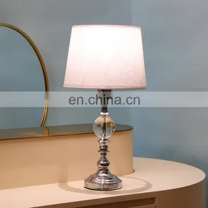 European Modern Design Indoor Decorative Silver Metal Desk Lamp for Bedroom thumbnail-3