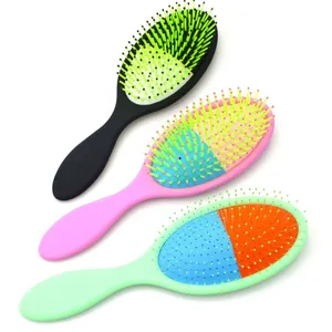 2 Color Top Quality Plastic Round Massage Hair Brush thumbnail-2