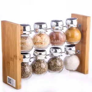 Trellis 8 Jar Spice Rack Kitchen Tool Spice Organizer Rack Spice Carousel thumbnail-5